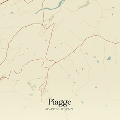Vintage map of Piagge, Italy.