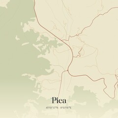 Fototapeta premium Vintage map of Piea, Italy.