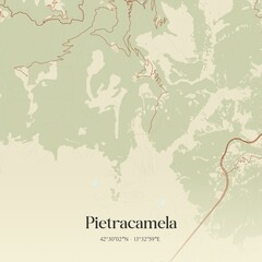 Vintage map of Pietracamela, Italy.