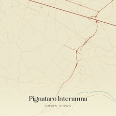 Obraz premium Vintage map of Pignataro Interamna, Italy.