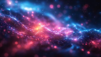 Fototapeta premium Abstract Cosmic Nebula: A Symphony of Pink and Blue