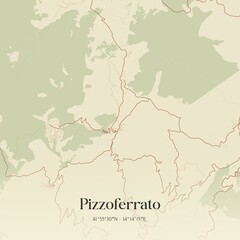 Obraz premium Vintage map of Pizzoferrato, Italy.