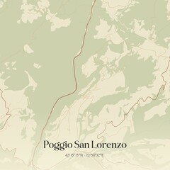 Obraz premium Vintage map of Poggio San Lorenzo, Italy.