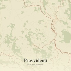 Fototapeta premium Vintage map of Provvidenti, Italy.
