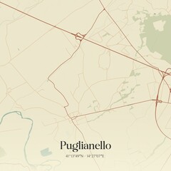 Obraz premium Vintage map of Puglianello, Italy.