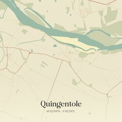 Vintage map of Quingentole, Italy.