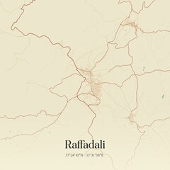 Vintage map of Raffadali, Italy.