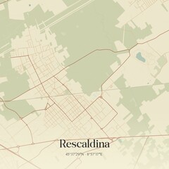 Vintage map of Rescaldina, Italy.
