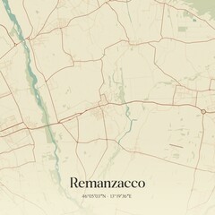 Vintage map of Remanzacco, Italy.