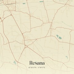 Obraz premium Vintage map of Resana, Italy.