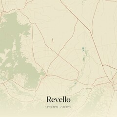 Vintage map of Revello, Italy.