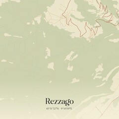 Vintage map of Rezzago, Italy.
