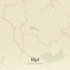 Obraz premium Vintage map of Ripi, Italy.