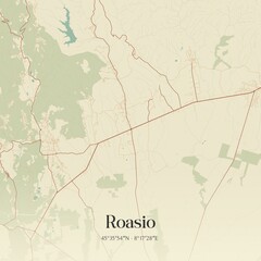 Vintage map of Roasio, Italy.