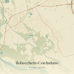 Vintage map of Robecchetto Con Induno, Italy.