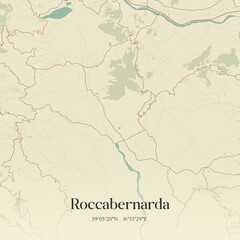 Fototapeta premium Vintage map of Roccabernarda, Italy.