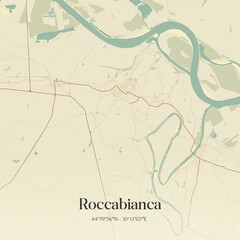 Vintage map of Roccabianca, Italy.