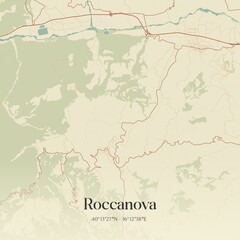 Fototapeta premium Vintage map of Roccanova, Italy.