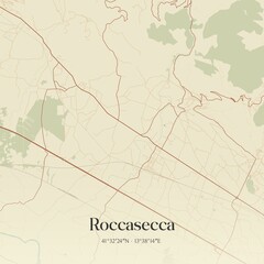 Obraz premium Vintage map of Roccasecca, Italy.