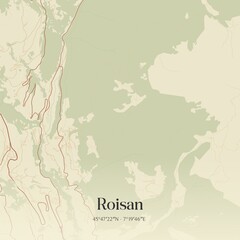 Obraz premium Vintage map of Roisan, Italy.