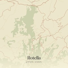 Obraz premium Vintage map of Rotella, Italy.