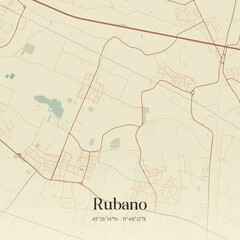 Fototapeta premium Vintage map of Rubano, Italy.