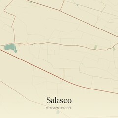 Vintage map of Salasco, Italy.