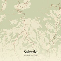 Obraz premium Vintage map of Salcedo, Italy.