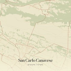 Obraz premium Vintage map of San Carlo Canavese, Italy.