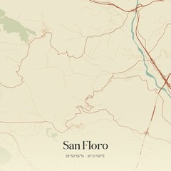 Vintage map of San Floro, Italy.