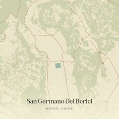 Obraz premium Vintage map of San Germano Dei Berici, Italy.