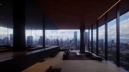 Modern City View from Panoramic Lounge