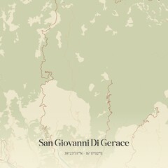 Fototapeta premium Vintage map of San Giovanni Di Gerace, Italy.