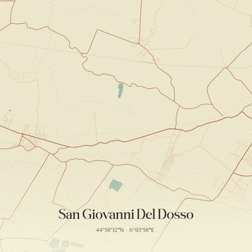 Vintage map of San Giovanni Del Dosso, Italy.