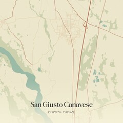Vintage map of San Giusto Canavese, Italy.
