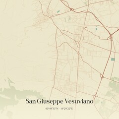 Vintage map of San Giuseppe Vesuviano, Italy.