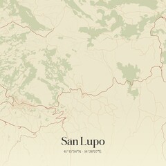 Vintage map of San Lupo, Italy.
