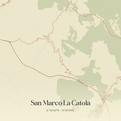 Vintage map of San Marco La Catola, Italy.