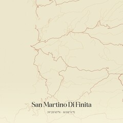 Obraz premium Vintage map of San Martino Di Finita, Italy.