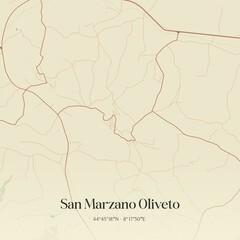 Obraz premium Vintage map of San Marzano Oliveto, Italy.