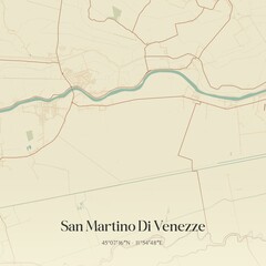 Vintage map of San Martino Di Venezze, Italy.