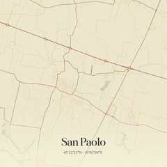 Vintage map of San Paolo, Italy.