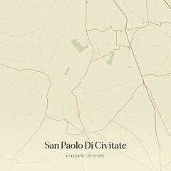 Vintage map of San Paolo Di Civitate, Italy.
