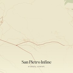 Vintage map of San Pietro Infine, Italy.
