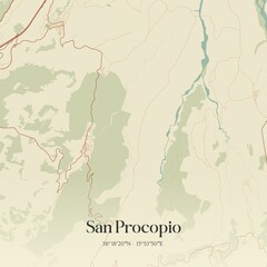 Obraz premium Vintage map of San Procopio, Italy.