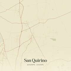 Vintage map of San Quirino, Italy.