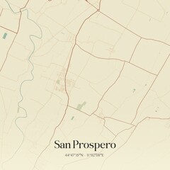 Obraz premium Vintage map of San Prospero, Italy.
