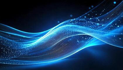 青の波動　未来を照らす光の流れ　青い輝き　