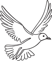 Flying Seagull Line Drawing – Minimalist Art Inspiration