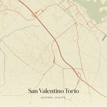 Vintage map of San Valentino Torio, Italy.